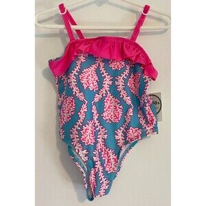 Crown & Ivy Kids Baby Girls Swimsuit w/ UPF 50+ - Size 2T - Turbo Turq